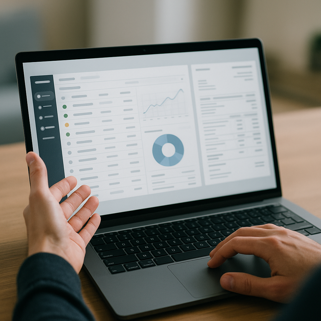Fidectus einvoicing platform interface demonstration No visible text no words no letters